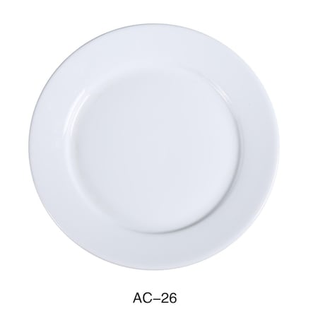Cocinando 16 in. ABCO Round Plate - Porcelain, Super White, 4PK CO4261079